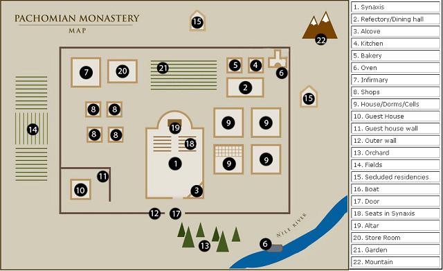 pachomian monastery map